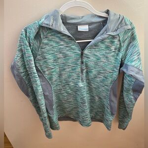 Grey Green Blue Columbia Sportswear Women’s Jacket Size Medium Quarter Zip